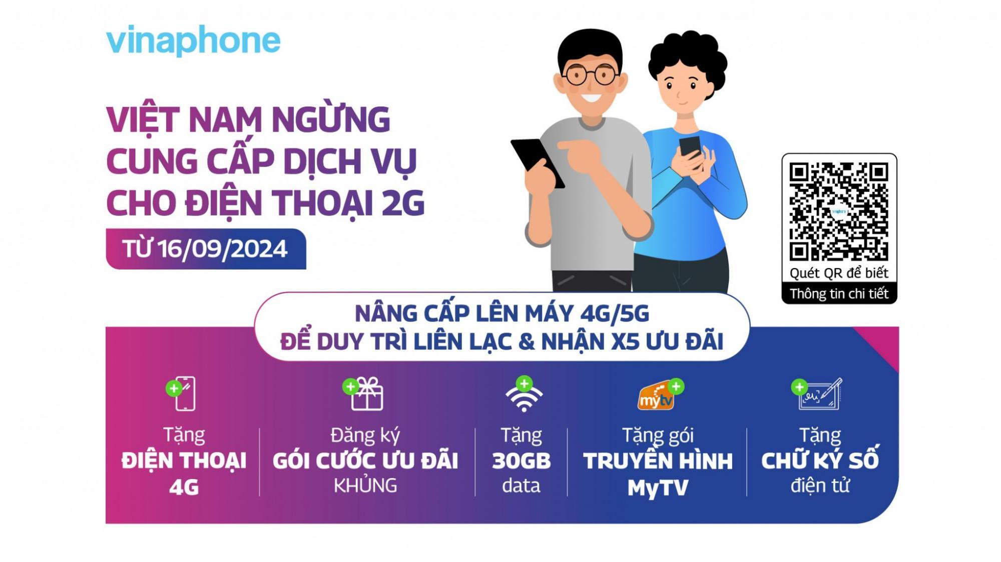 KHÁCH HÀNG SỬ DỤNG ĐIỆN THOẠI 2G SẼ MẤT LIÊN LẠC TỪ 16/09/2024 NẾU KHÔNG ĐỔI MÁY ĐIỆN THOẠI